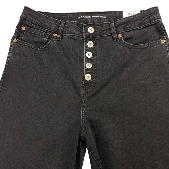 INC Core Denim Straight Women's High Rise Mom Jeans Black 12/31 MSRP: $69 - Picture 11 of 16